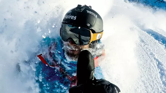 skiing in powder