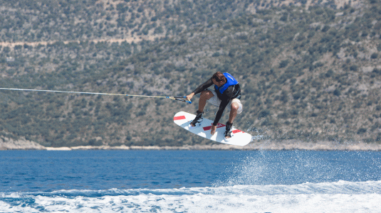 Man performing a wakeboard jump