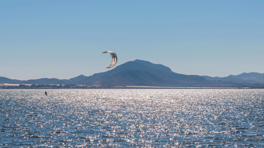 Kitesurfing in La Manga, Spain