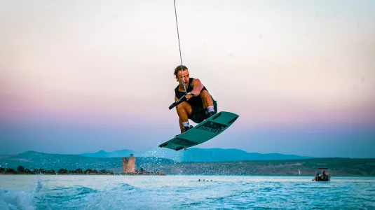 Sunset wakeboarding