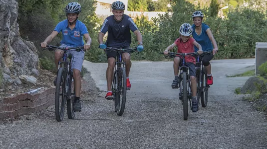Family cycling trip