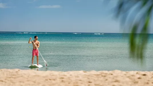 Paddle boarding in Mauritius