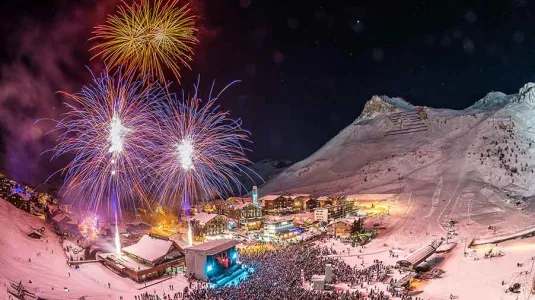 Fireworks in Tignes