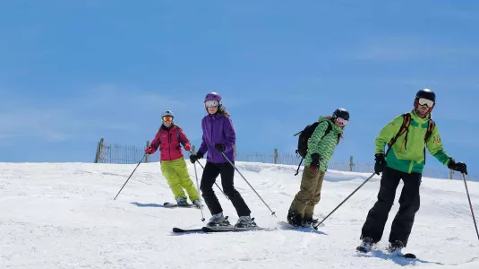 skiers and boarders