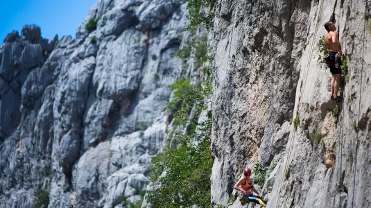 Rock climbing in Paklenica National Park