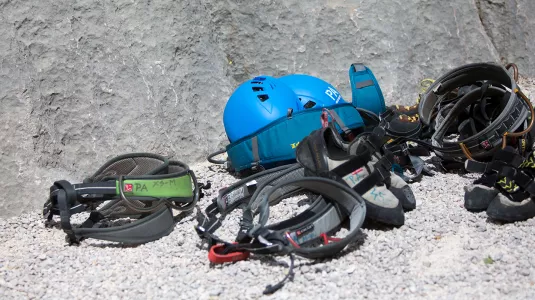 Helmet and harness 
