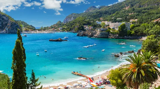 A harbour and inlet in Corfu