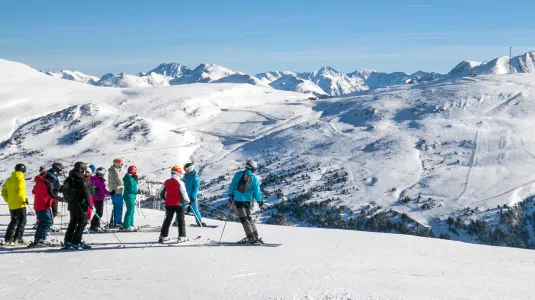 Group skiing