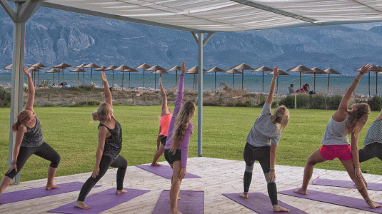 group of people doing yoga