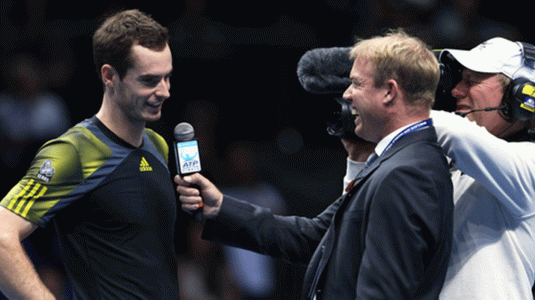 mark Petchey interviewing Andy Murray