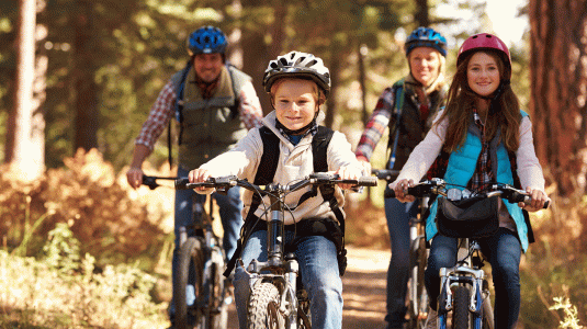 family cycling