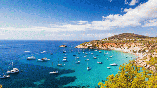 boats in a bay in Spain