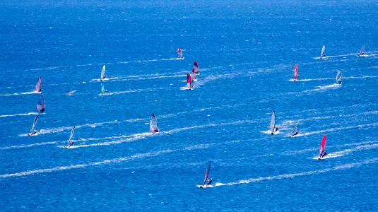Windsurfing in Vassiliki, Greece