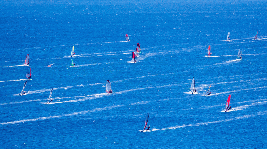 Windsurfing in Vassiliki, Greece