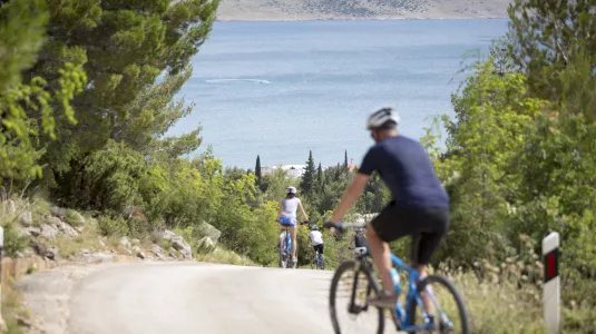 Scenic family cycling views