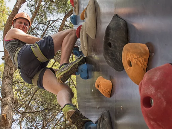 climbing wall at Alana Beachclub