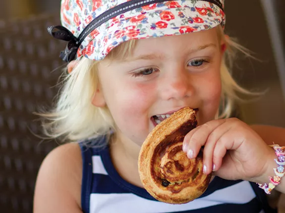 little girl eating