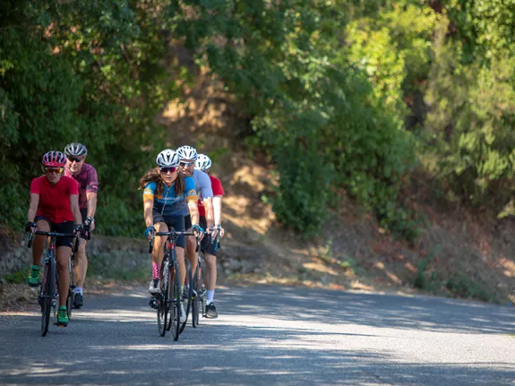 group of people cycling