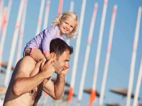 family at the beach