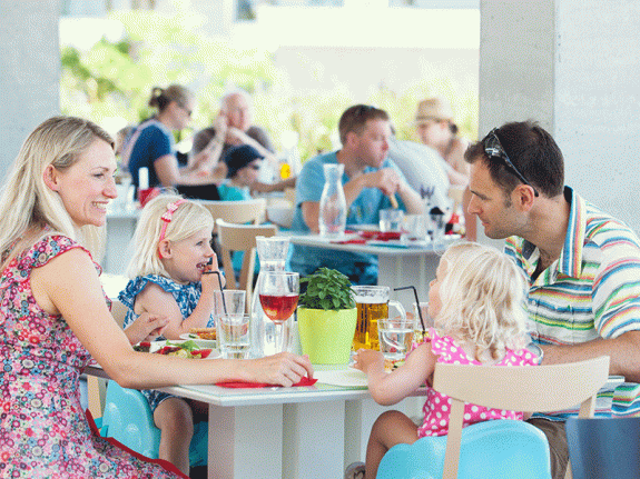 Family eating lunch