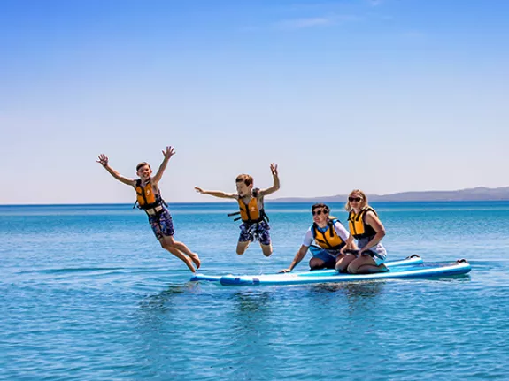 family on a sup