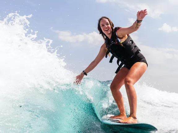 wakesurfing