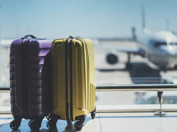 Suitcases at an airport