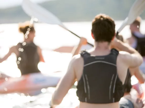 people kayaking
