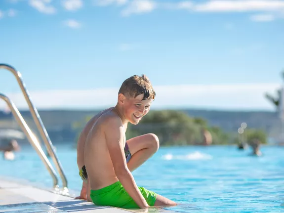 child swimming