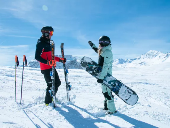 Skier and Boarder