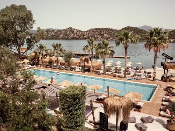Pool and private beach