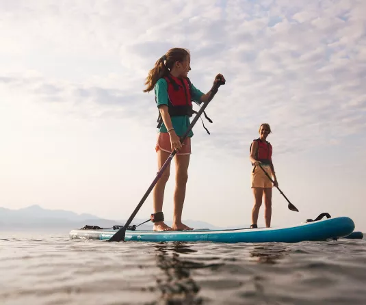 Paddle boarding.